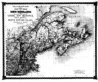 County Map of New England and Provinces of Quebec, New Brunswick, Nova Scotia, Prince Edward Island, Bond County 1875 Microfilm